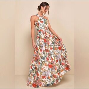 Lulu's Vibrant Floral Maxi Dress